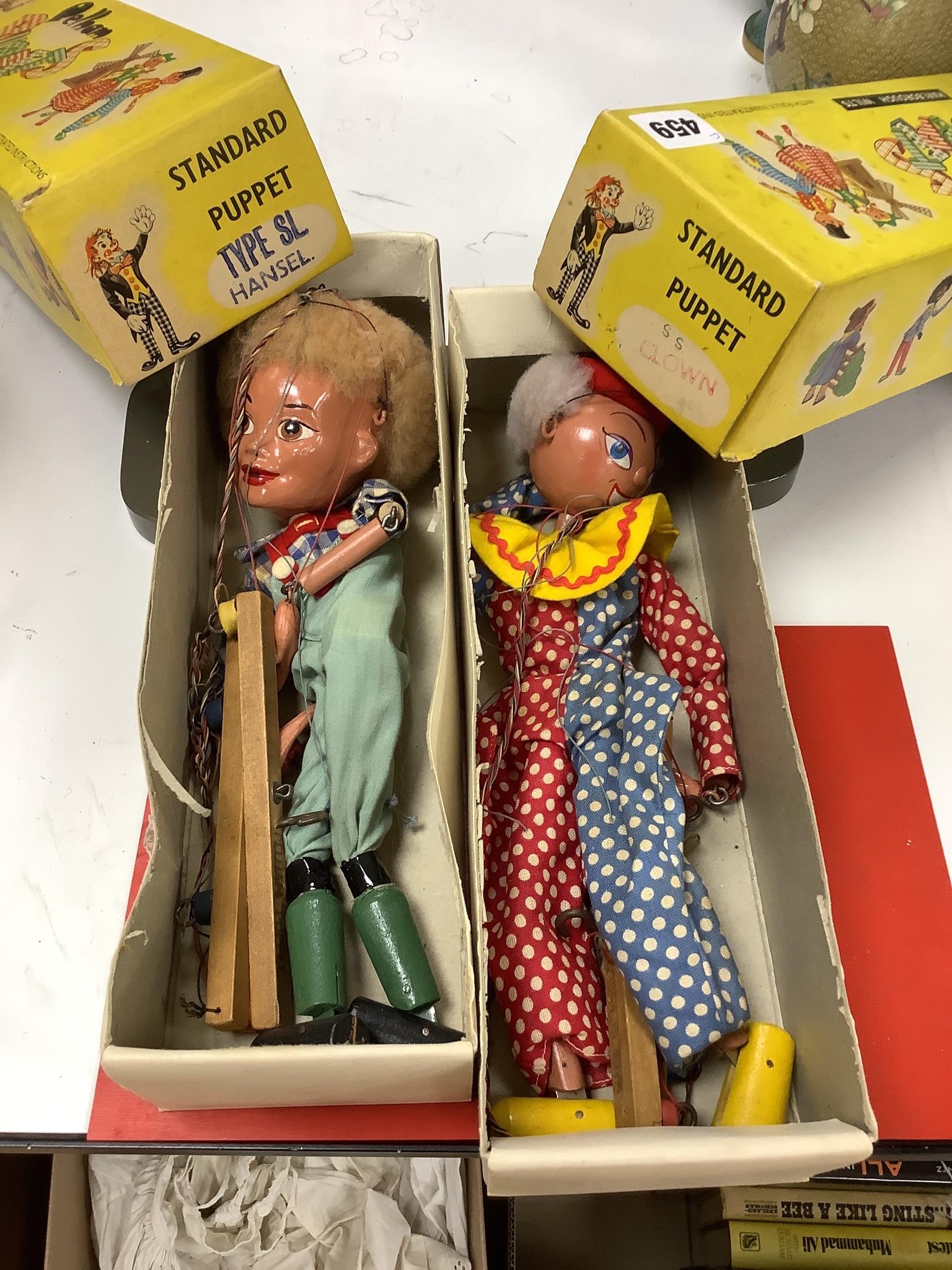 Five Pelham puppets and ephemera